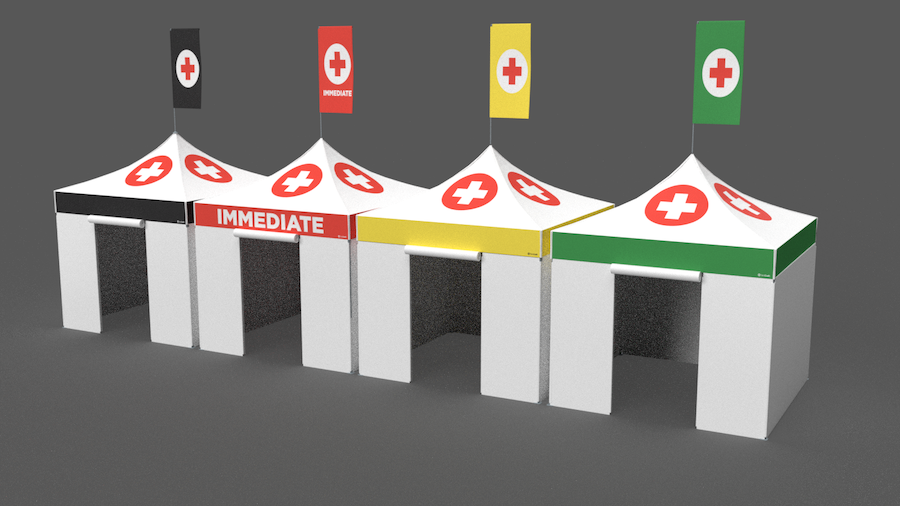 Rendering of a triage tent