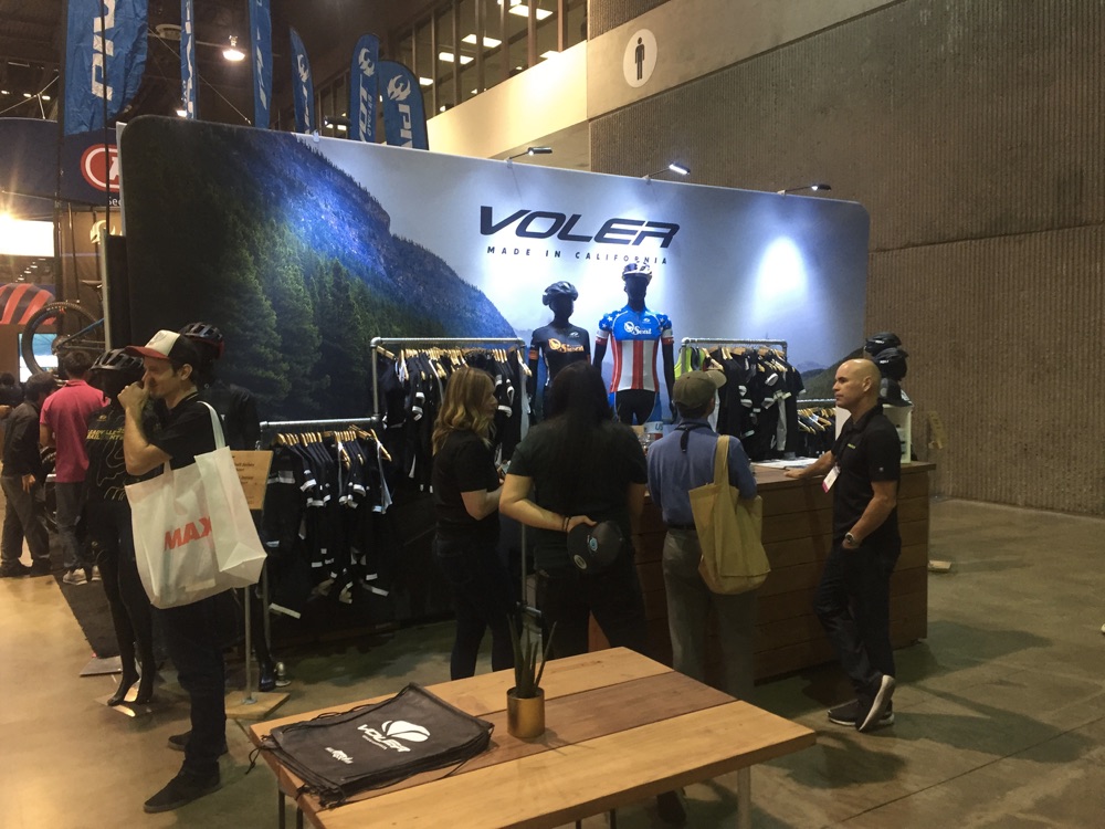 printed trade show backdrop for Voler cycling apparel