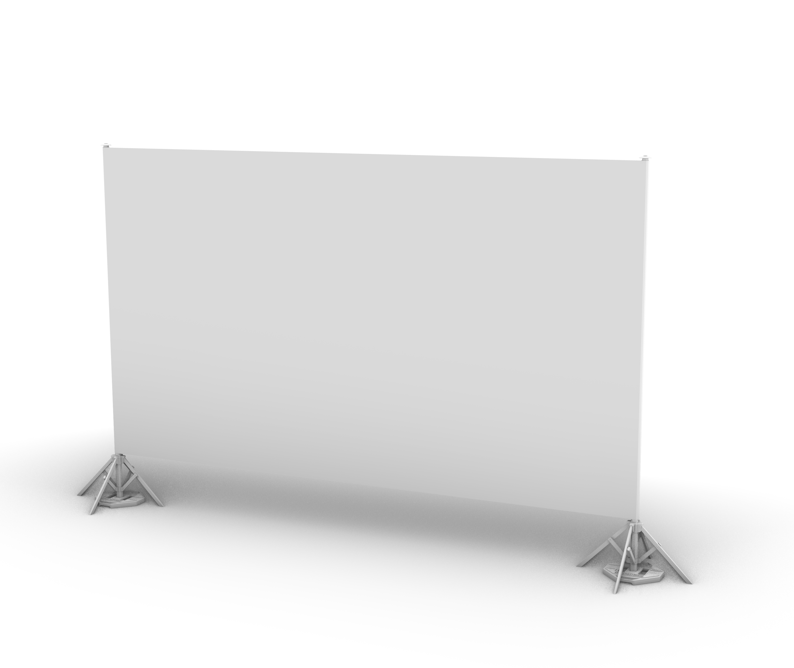 White wall divider with aluminum and weights