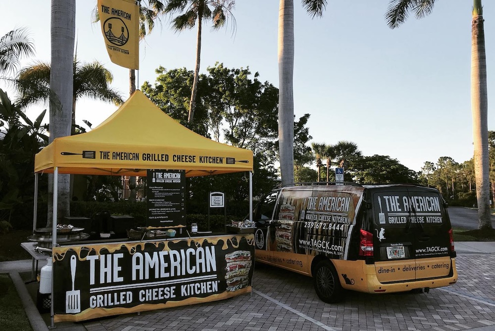 A 10x10 custom canopy tent for a food vendor