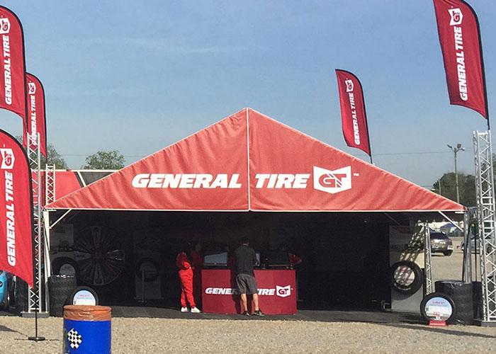 The Future Trac frame tent built for General Tire promotion.