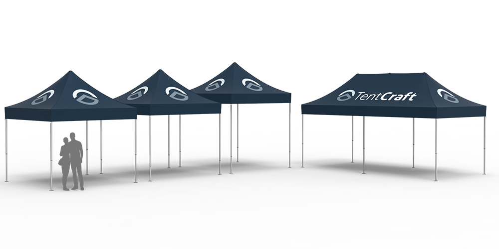 Five MONARCHTENTS in the TentCraft warehouse awaiting auality assurance review.