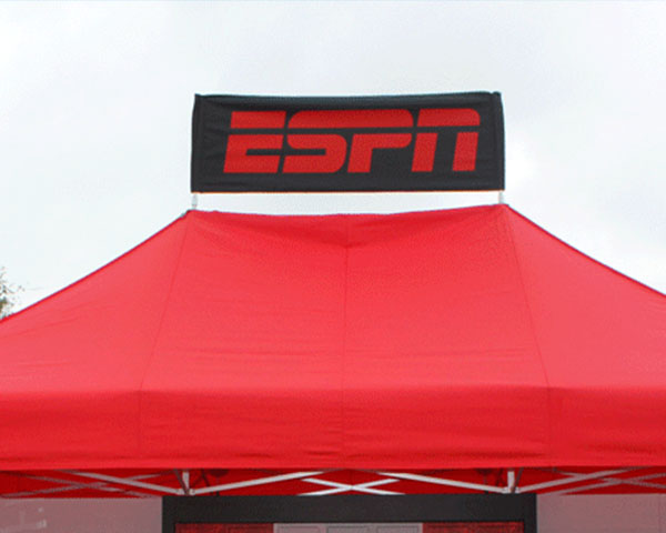 Custom printed peak banner for ESPN.