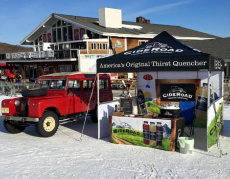 Digitally printed half and full walls for cider company.