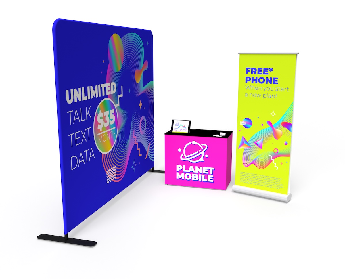 Complete Portable Pop Up Booths, Trade Show Graphics