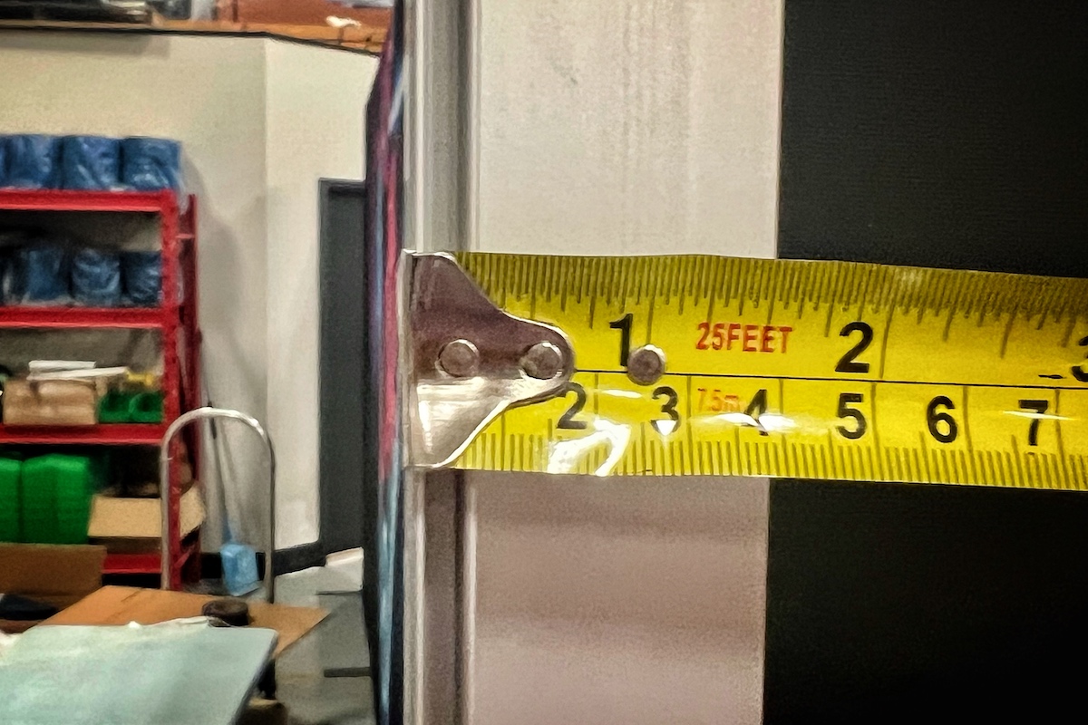 Measuring tape on an SEG frame