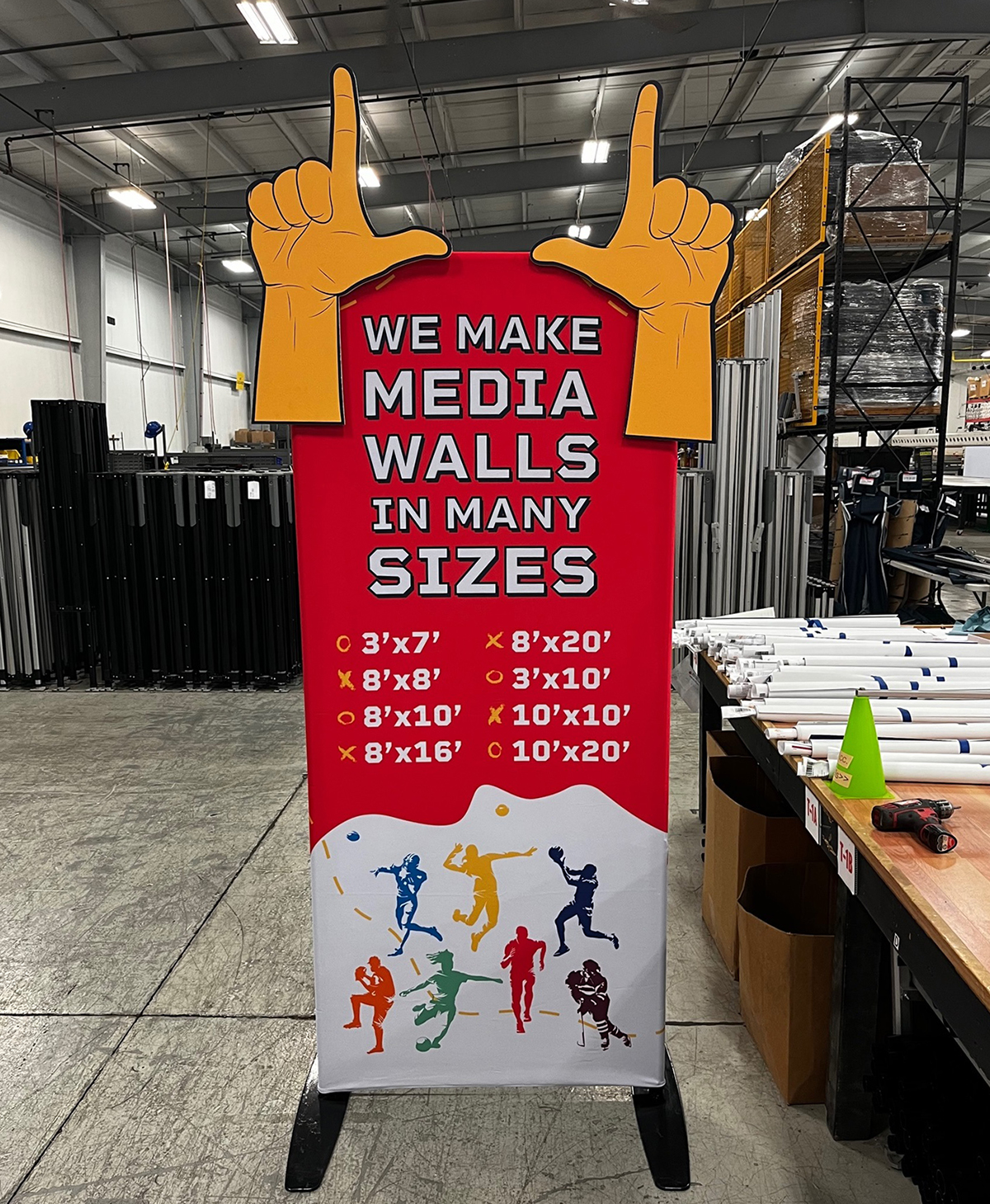 Custom Rigid Signage On 3x7 Media Wall