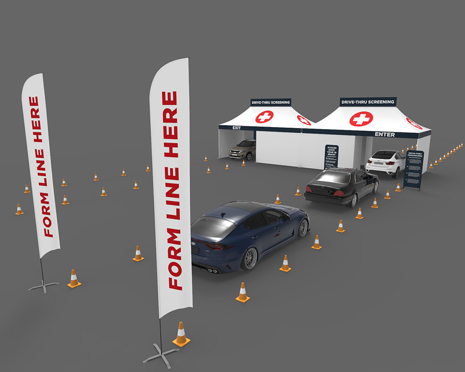 Drive Thru Medical Tent Rendering.