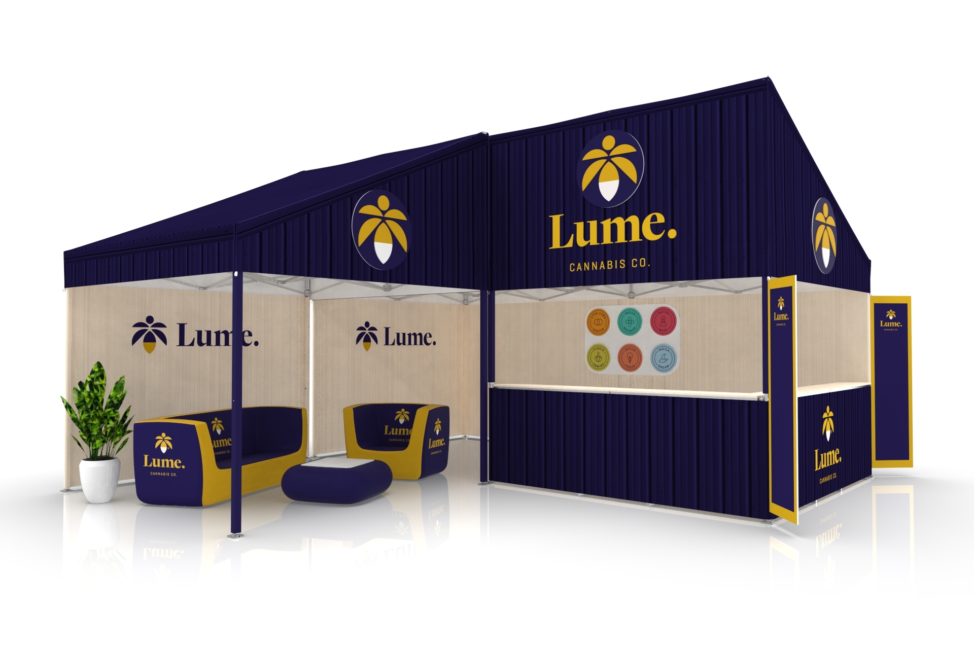 Lume Double Storefront Rendering With Inflatable Furniture