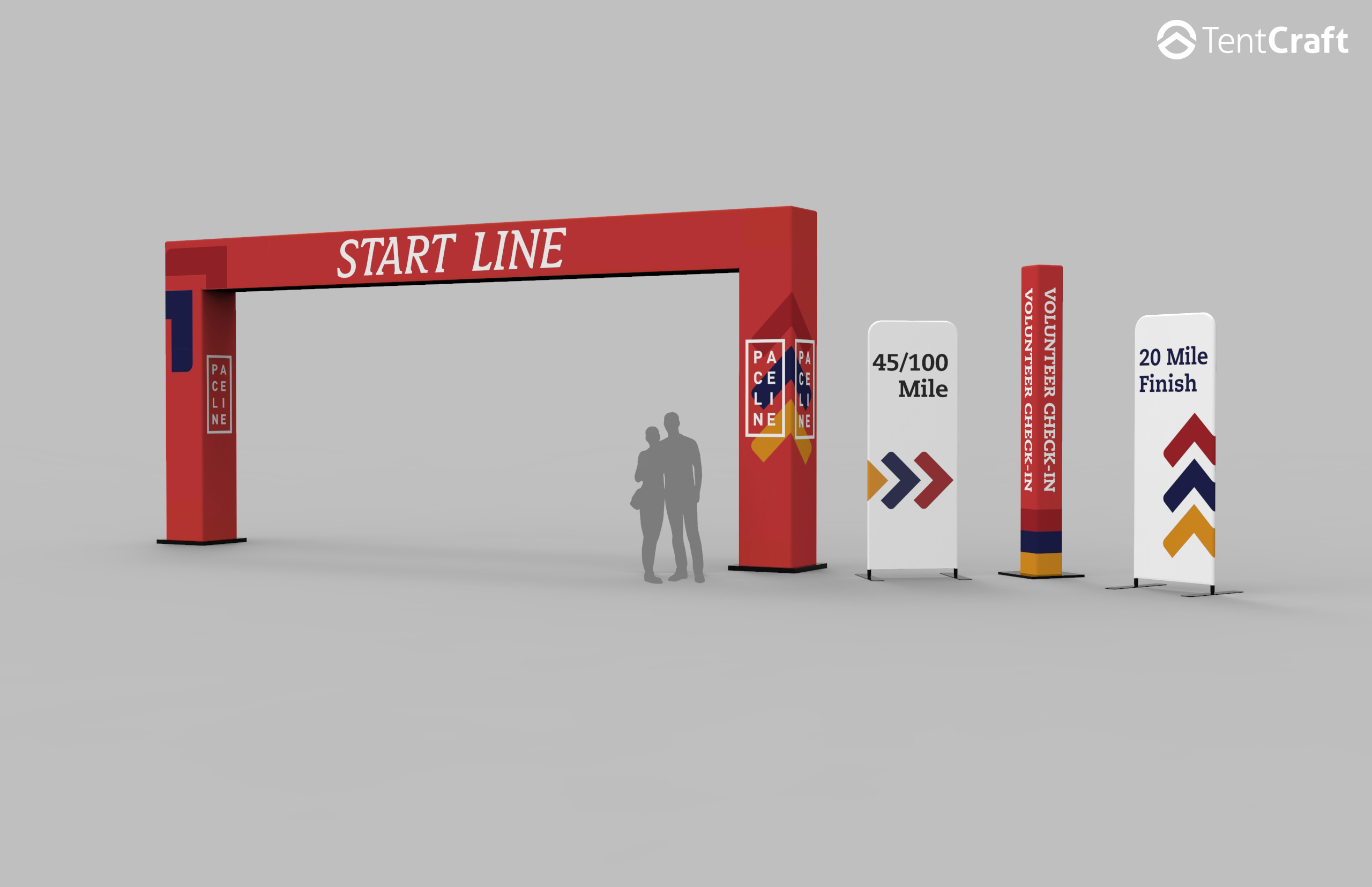 Paceline Start/Finish line and Media Wall Rendering