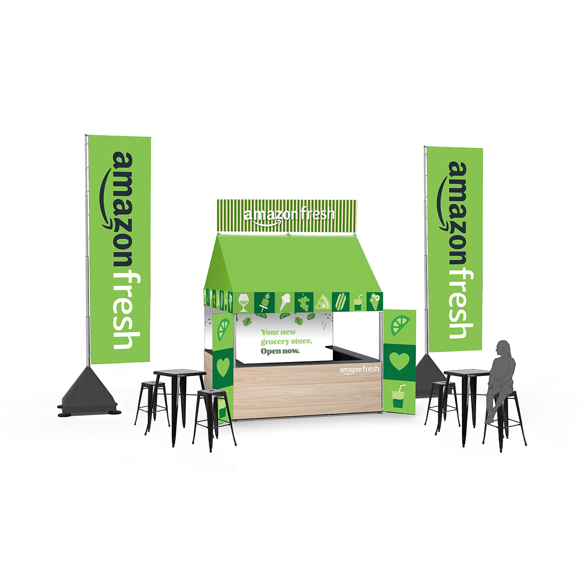 Amazon Fresh 10x10 MONARCHGABLE and Flagstand XL