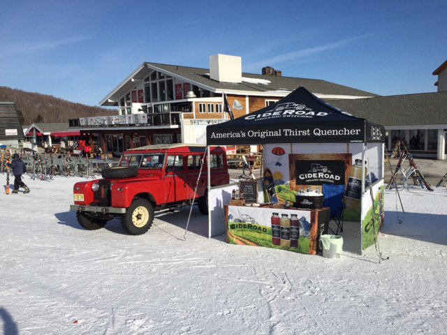 A full digital UV Printed 10x10 heavy-duty pop-up tent created for brewery festival at ski resort.